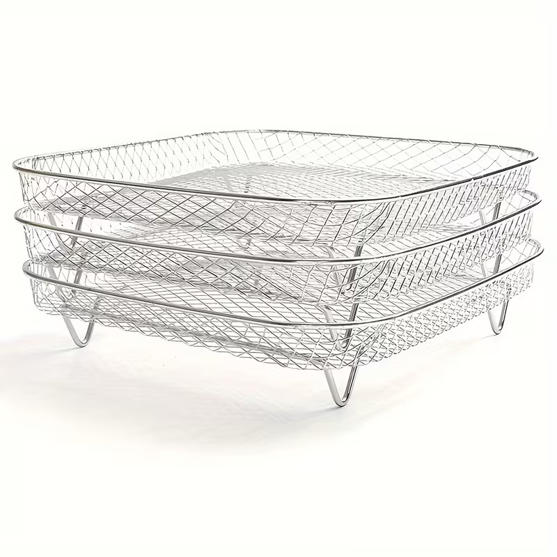 Stackable Stainless Steel Square Air Fryer Basket for Broghies - Image 3